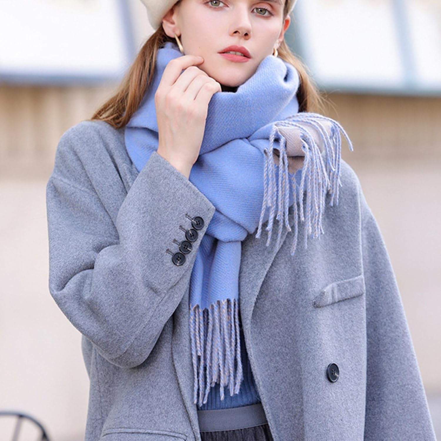 マフラー 無地 レディース カラー プレゼント カシミヤタッチ ウールタッチ 人気 厚手 ふわふわ ギフト クリスマス レディース マフラー カシミヤタッチ 両面使え ストール 無地 大判 厚手 ユニセックス ふわふわる 秋冬 防寒 暖かい ロングマフ