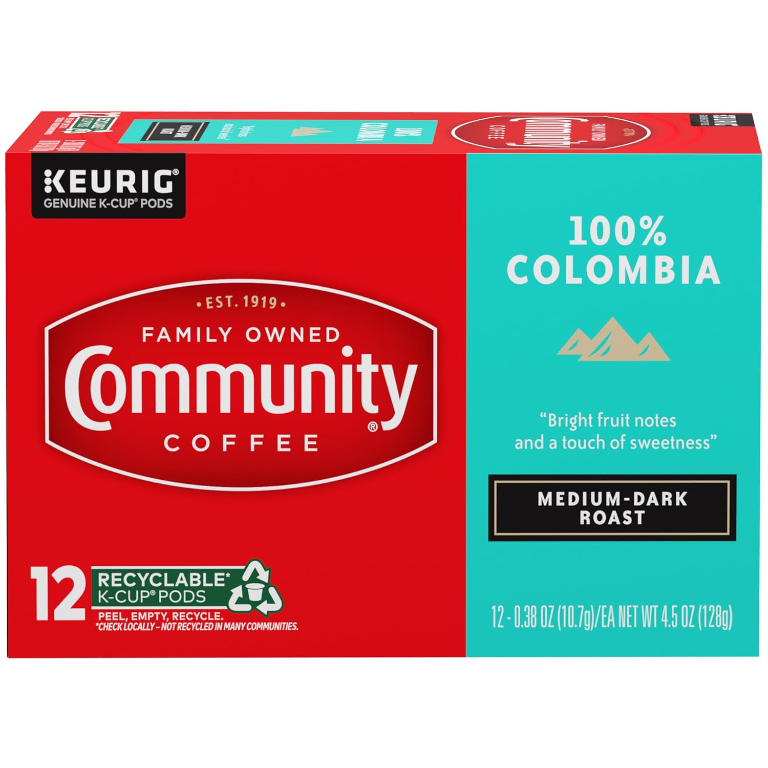 Community Coffee 100% Colombia Coffee Pods, Medium Dark Roast, Compatible with Keurig 2.0 K-Cup Brewers (12 Count, Pack of 6) image 3