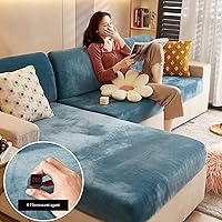 Vista 7 de Funda de cojín de terciopelo para sofá en forma de L con diván Longue de 1, 2, 3 asientos, protector de muebles (sofá naranja (3 piezas)