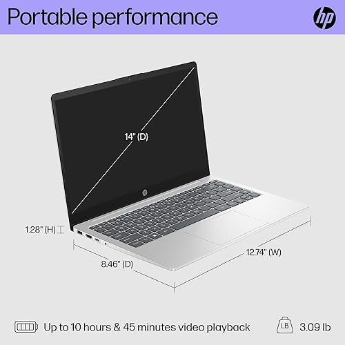 Miniatura 4 de HP Laptop Essential 2024, pantalla FHD IPS de 14 pulgadas, procesador Intel de cuatro núcleos de hasta 3.7 GHz, memoria de 8 GB, SSD de 256 GB, KB