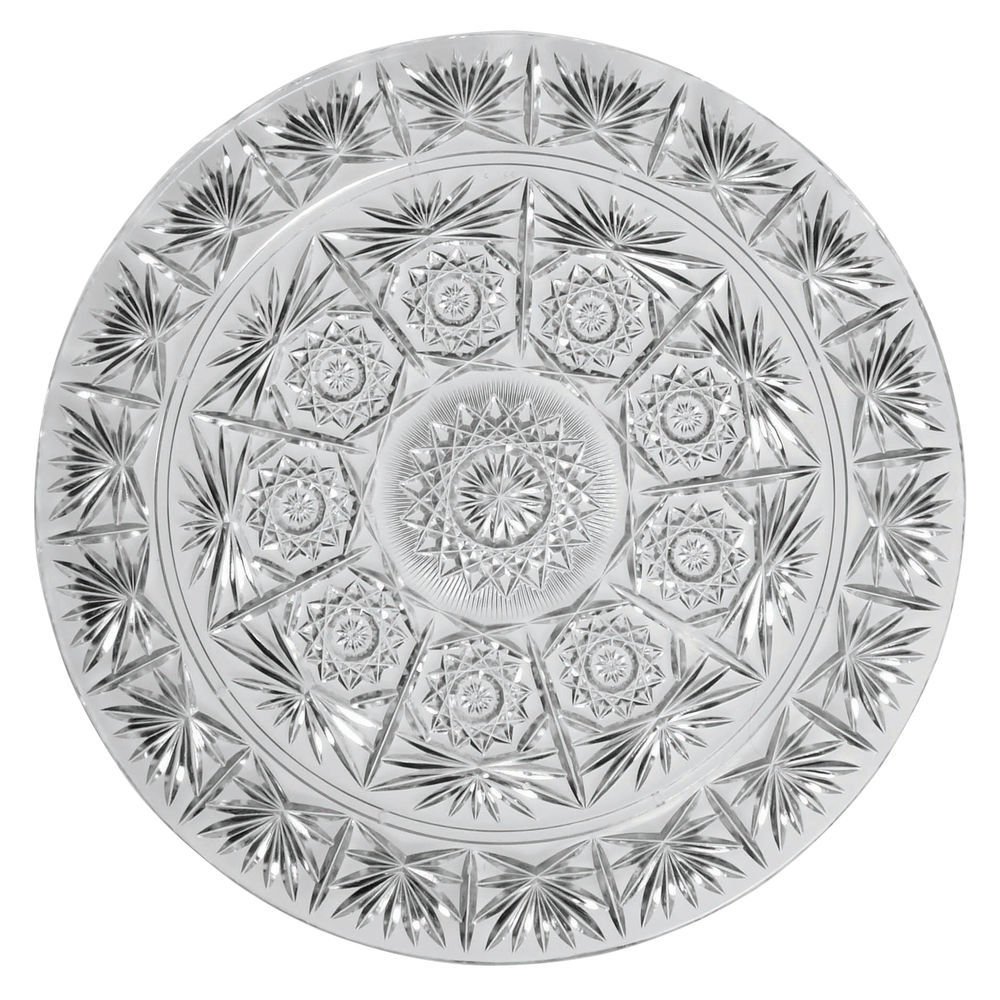 Amazon.com: Round Serving Tray, Heavyweight Plastic with Crystal Design  -13" Dia : Home & Kitchen