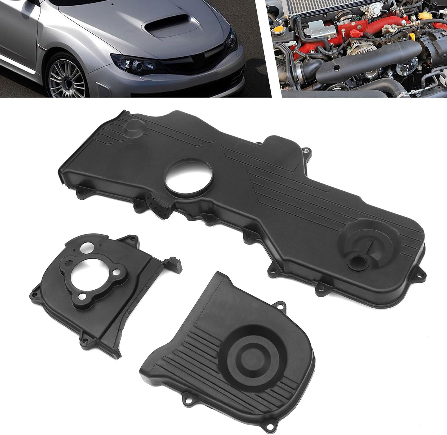 Engine Timing Belt Covers Fit for Subaru Impreza 2008 2009 2010 2011,Fit for Subaru Forester 2006-2010 Non Turbo 13570AA152 13575AA112 13574AA081 (Left Inner+Left Outer +Right Outer)