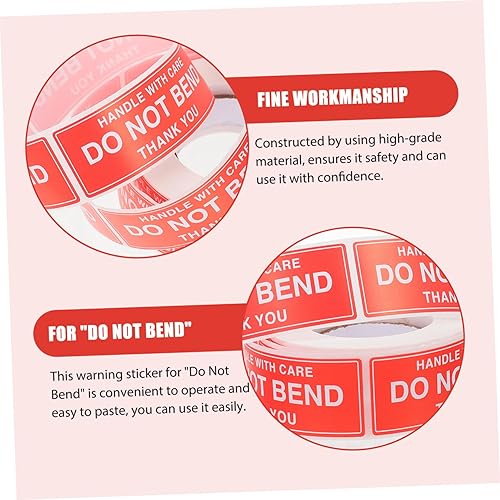 Miniatura 3 de STOBOK 10 rollos de calcomanías frágiles para envío, etiqueta engomada de papel, calcomanías de embalaje No doblar, calcomanías frágiles para envío,