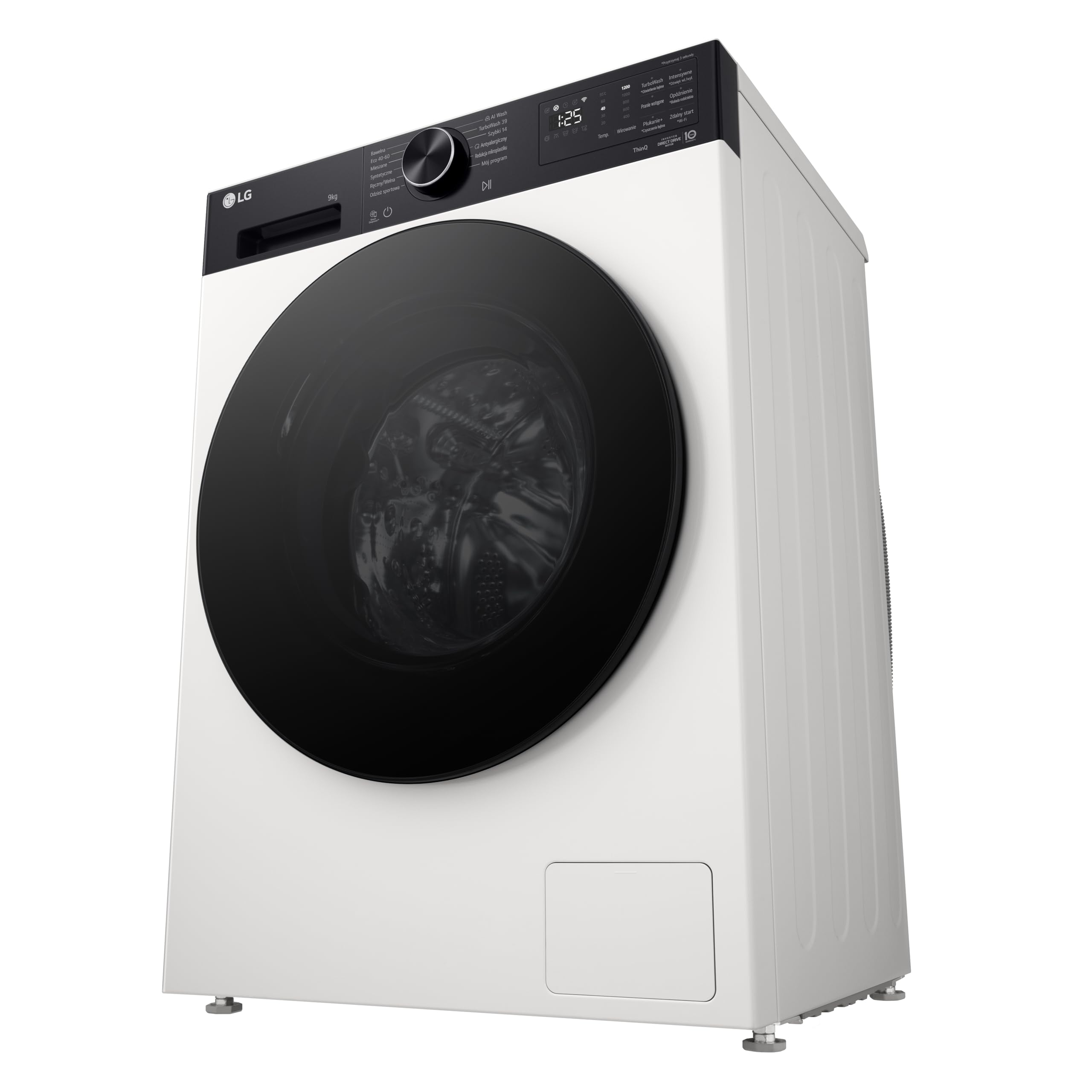 LG F2NX50S9THB Lavatrice Slim 9 kg Next AI DD, Classe A -30%, 1200 Giri, Programma AI Wash con Intelligenza Artificiale, Wi-Fi, Allergy Care, TurboWash 360, Direct Drive, Serie X5, White Black Pannel