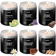 AOOVOO Scented Candles Set - 6 Pack Men Candles for Home Scented, 42 oz Soy Wax, 300 Hour Long Lasting Candle, Soy Candle Gifts Set for Men, Birthday, Valentine, Christmas, Anniversary Present
