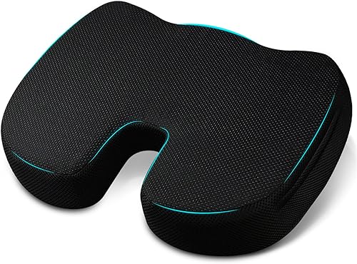 ANDELL Cojín de asiento, cojín de gel y espuma viscoelástica, postura y apoyo para la presión del coxis y alivio del dolor de espalda, lavable,