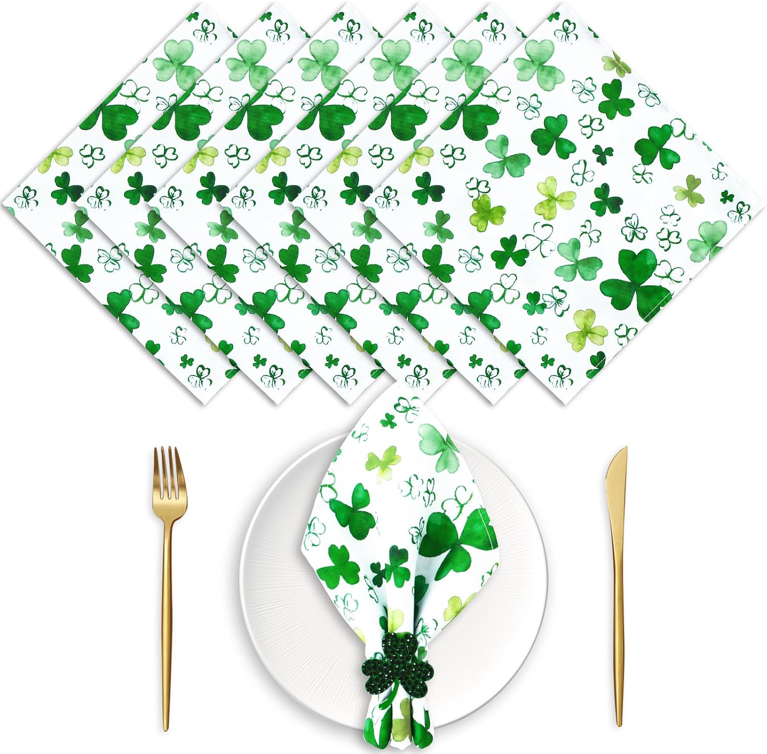 Servilletas de tela verdes set x6 18x18 pulg