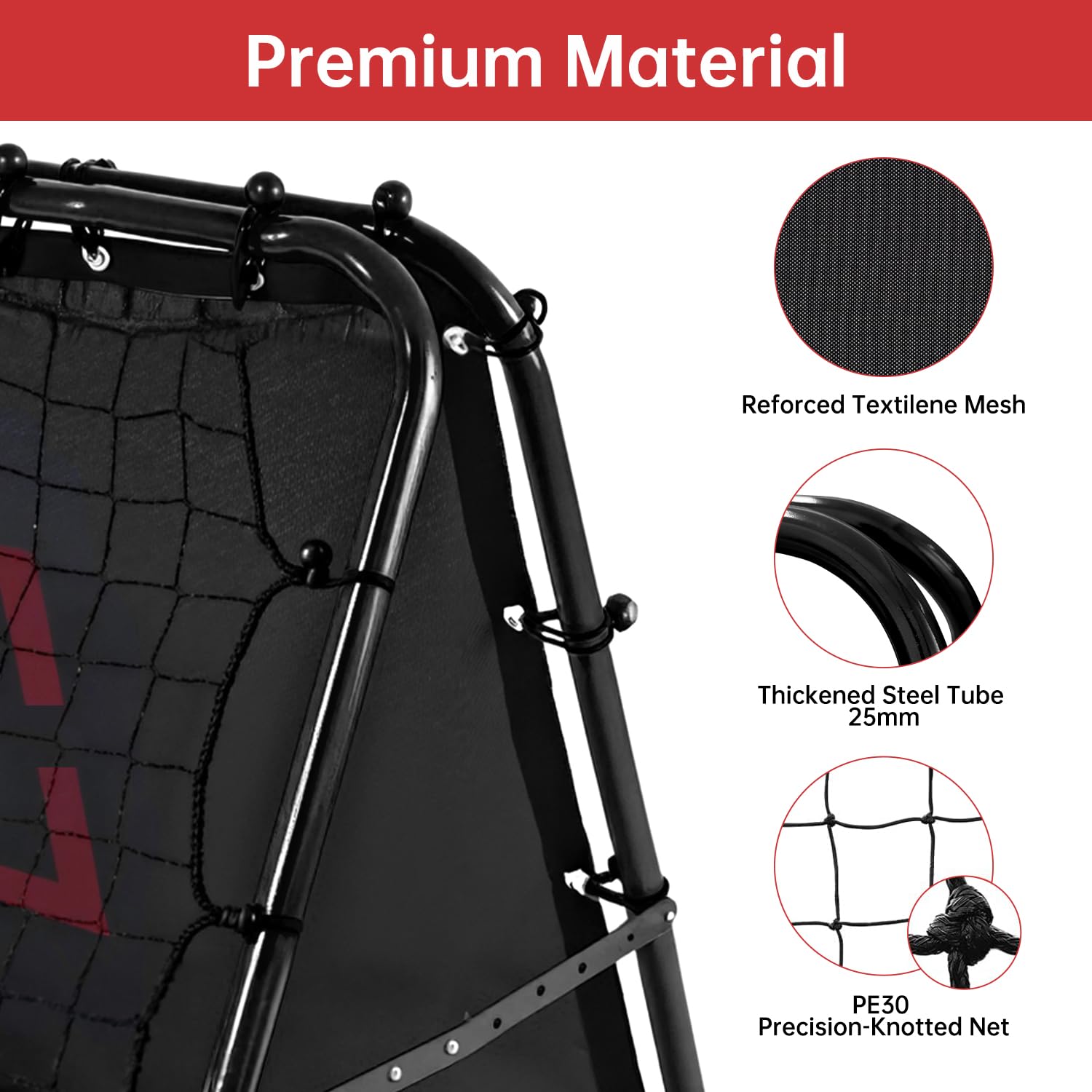 Red de reboteador de fútbol para niños, red de reboteador de voleibol, red de entrenamiento ajustable, red de rebote con kickback objetivo objetivo niños fútbol entrenamiento portería portátil de