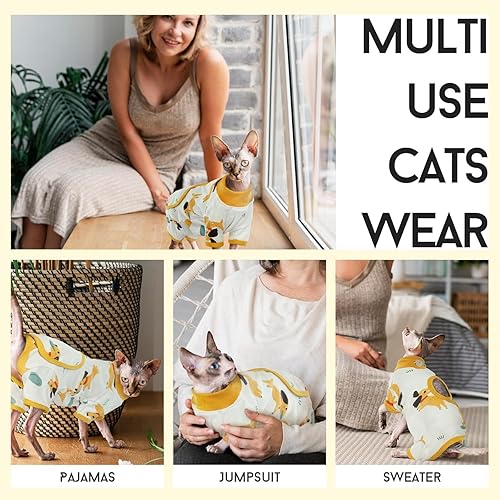 Miniatura 5 de DENTRUN Traje de recuperación de cirugía para gatos, mameluco suave para mujer, camisa alternativa de cono de cuello quirúrgico para gatitos,