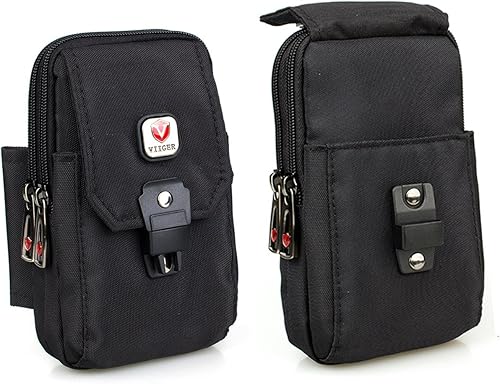 Miniatura 8 de Funda grande de nailon multiusos para iPhone 15 Pro Max 14 Pro Max Galaxy S22 Ultra S23 Ultra Universal Dual Smartphone con clip para cinturón para