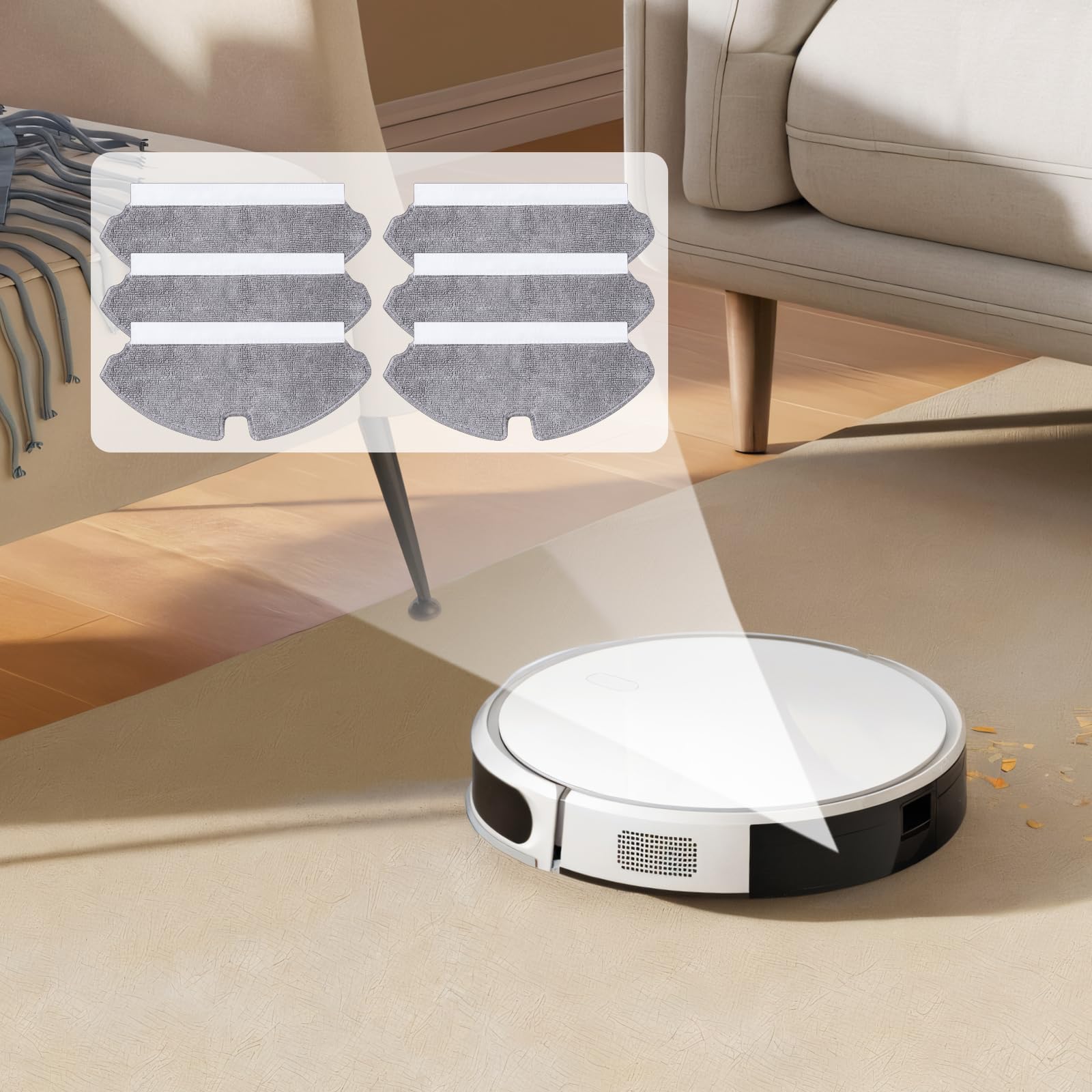 Lot De 10 Lingettes Microfibre De Rechange Pour Aspirateur Robot Dreame Mova M1 Et Trouver M1