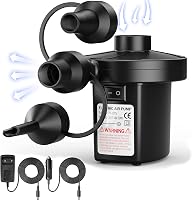 Penbinmall Elektromos Pumpa - 2 az 1-ben Felfújó és Leeresztő Készülék 3 Fúvókával Matracokhoz, Csónakokhoz, Medencékhez 1