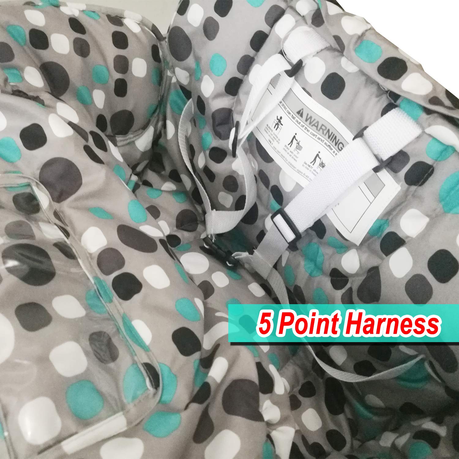 Shopping Cart Cover | High Chair and Grocery Cart Cover for Babies, Kids, Infants & Toddlers | 2in1 Baby Shopping Cart Covers Fits Highchairs and Shopping Cart Seats ? Includes Free Carry Bag ?