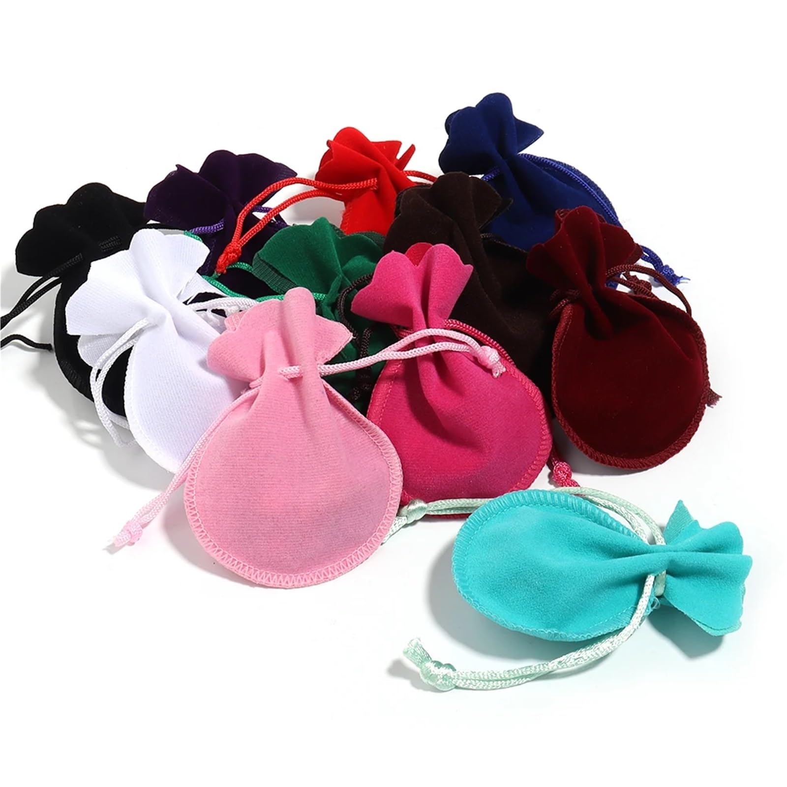 Schmuckbeutel 100 Stück Kürbis-Samt-Geschenkbeutel, Bunte Kordelzug-Schmuck-Aufbewahrungsbeutel for Hochzeit, Party, Verpackung