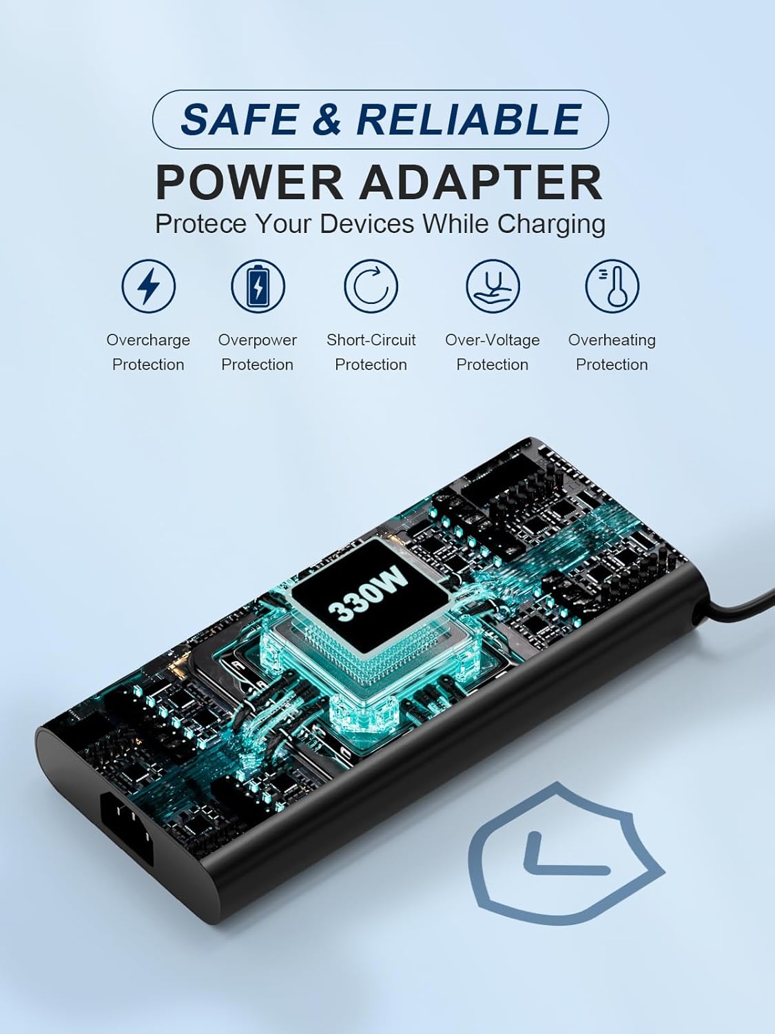 New Slim 330W AC Adapter for Dell Alienware X17 R1 R2, X16, M18 R1, Area-51M R2, 17 R4 R5, M16, 330 Watt Laptop Charger Power Supply, 7.4mm Tip