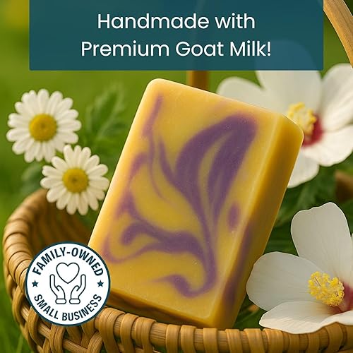 Miniatura 3 de Way Natural Jabón de leche de cabra  3 barras de jabón de lavanda premium  Hecho en Estados Unidos  Barras de jabón corporal envueltas