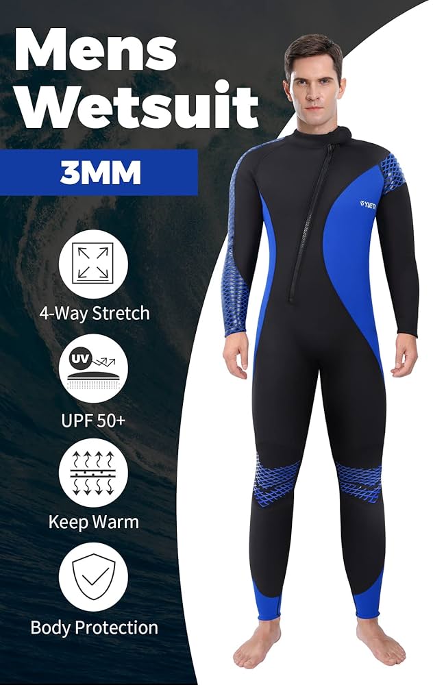 Amazon.com: Yueta Full Wetsuits for Men, 3mm Neoprene Diving