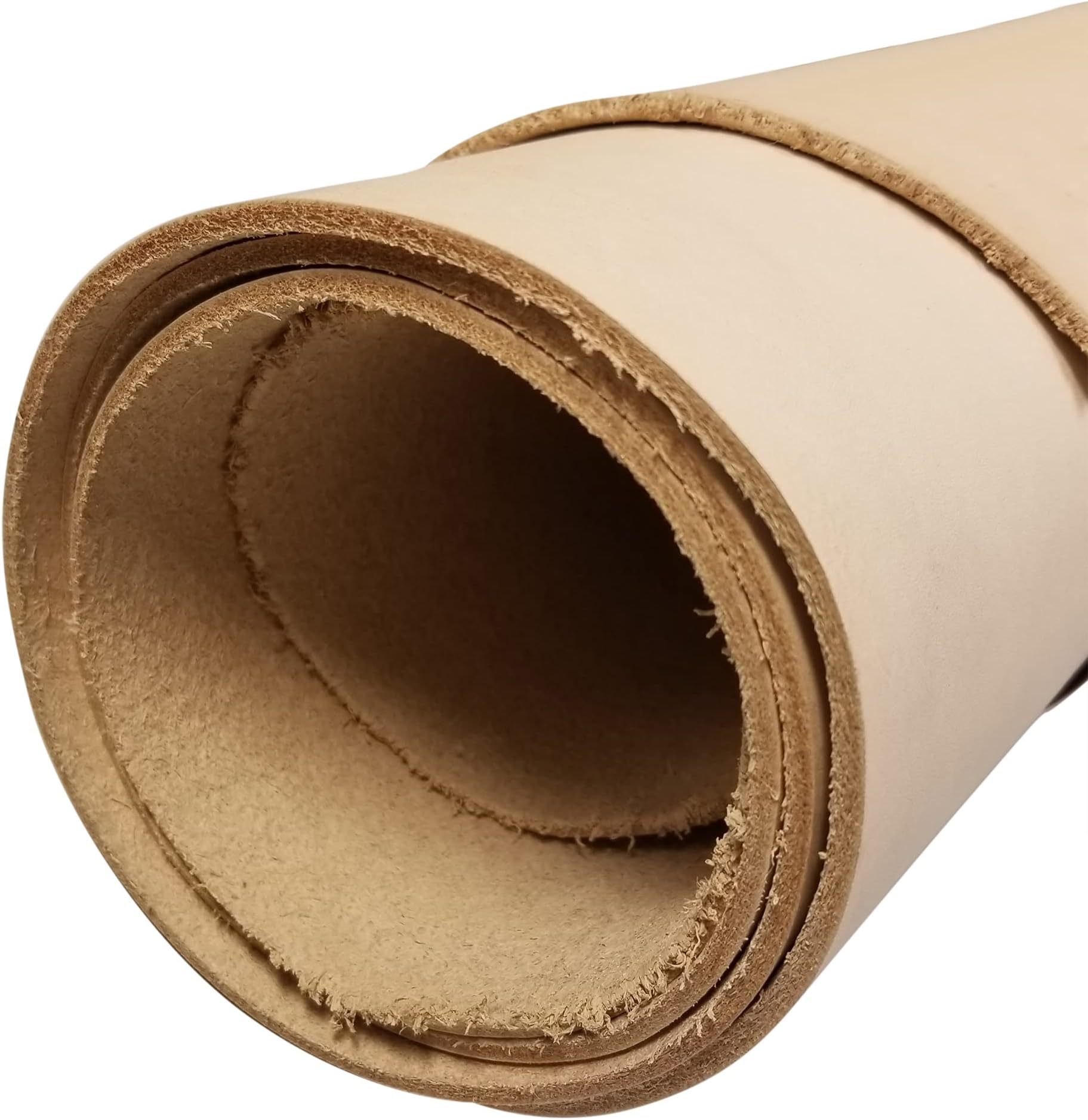 Realeather Veg Tan Double Shoulder Tooling Leather for Crafting, 7-8oz, Natural