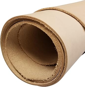Realeather Veg Tan Double Shoulder Tooling Leather for Crafting, 7-8oz, Natural