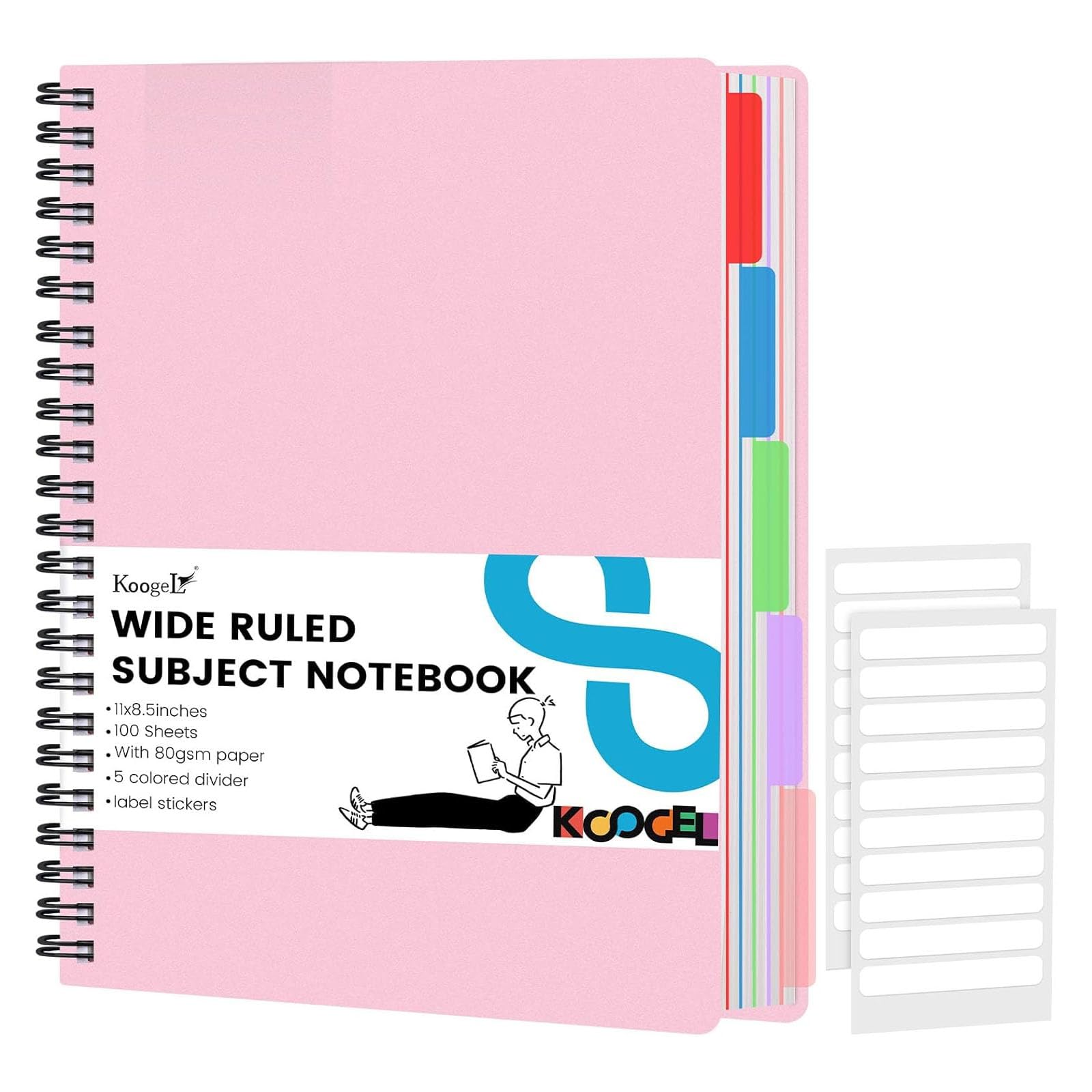 Cahier à spirales rose fin de pages déchirées avec bords perforés net - 8