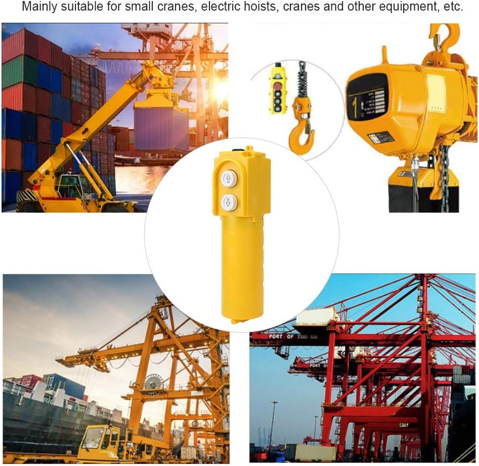 TOPINCN Crane Button Up Down Auto Reset Hoist with Capacitor 220V 30uF Crane Chain Drive Push Button Switch Button
