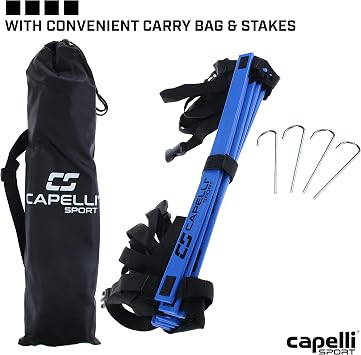 Capelli Sport Speed Agility Ladder, 10 Rung Sports Speed Training Workout Ladder with Carry Bag, Blue, 15 ft