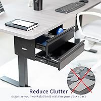 Vista 7 de VIVO DESK-DR02 - Cajón de escritorio de doble nivel deslizable de 16 pulgadas, almacenamiento debajo del escritorio, 2 capas, negro, DESK-DR02