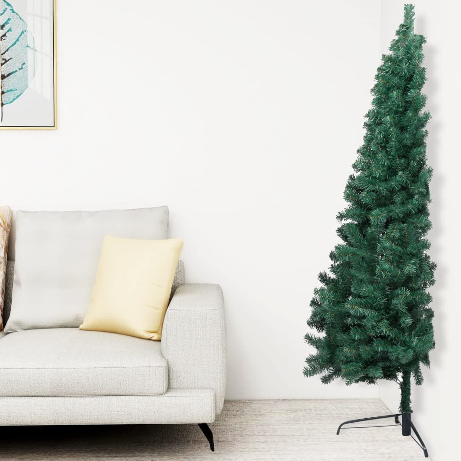 Albero di Natale Artificiale metà con Supporto Verde 180 cm PVC
