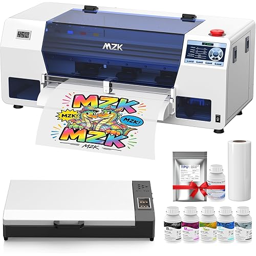 MZK A3 Plus F1080 DTF Printer(XP600 Gen2),Automatic Time Cleaning Maintenance printhead+Ink Anti-Clog Design,2X-Speed Compared to L1800,5" LED Multi-Function Display,Film Cutter,Gift Ink 2 Years