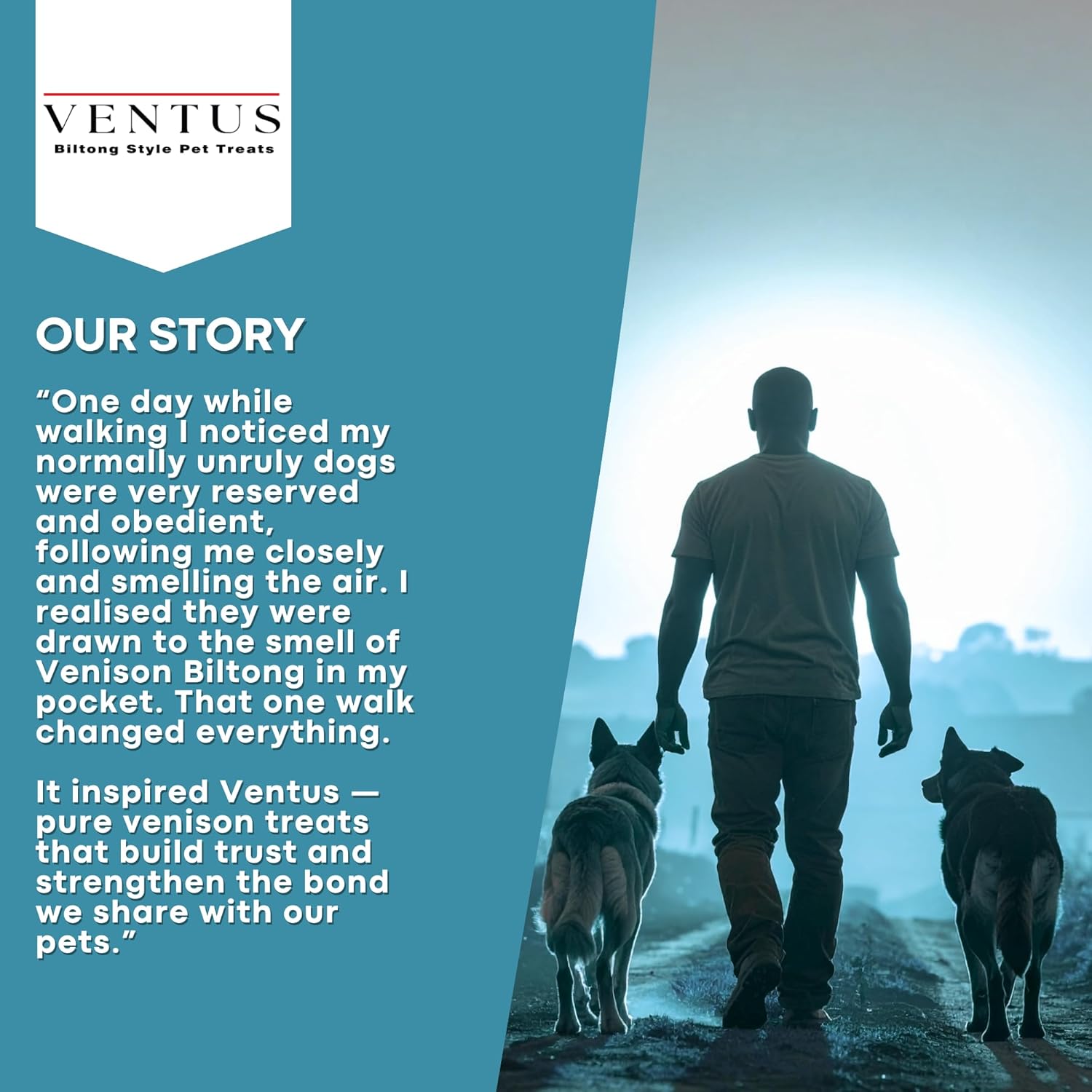 VENTUS Jerky Training Bits - Single Ingredient High Protein Venison Dog Training Treats, Grain-Free, Air-Dried Training Treats for Dogs 8 oz