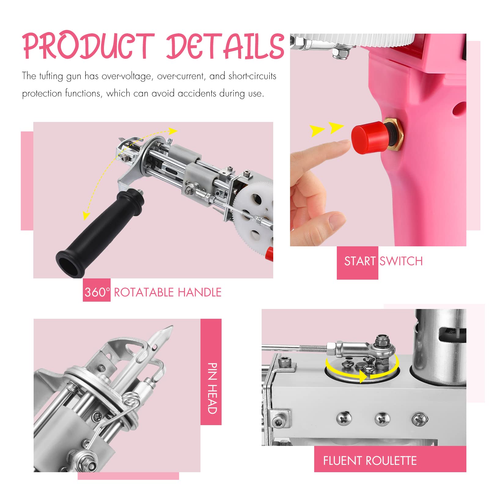 Cut Pile Rug Tufting Gun Loop Tufting Gun 100V240V Rug Gun Electric