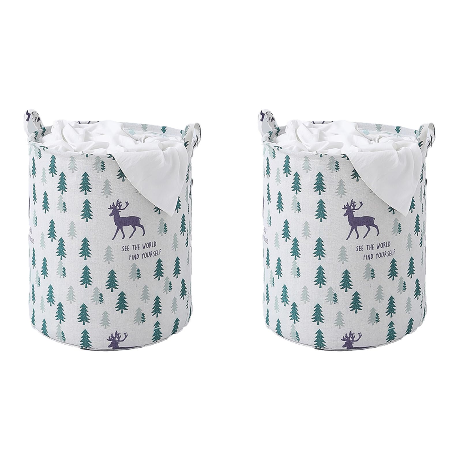 Cotton and Linen Home Clothing Laundry Basket, Scandinavian Toy Storage Basket, Foldable Clothing Bucket