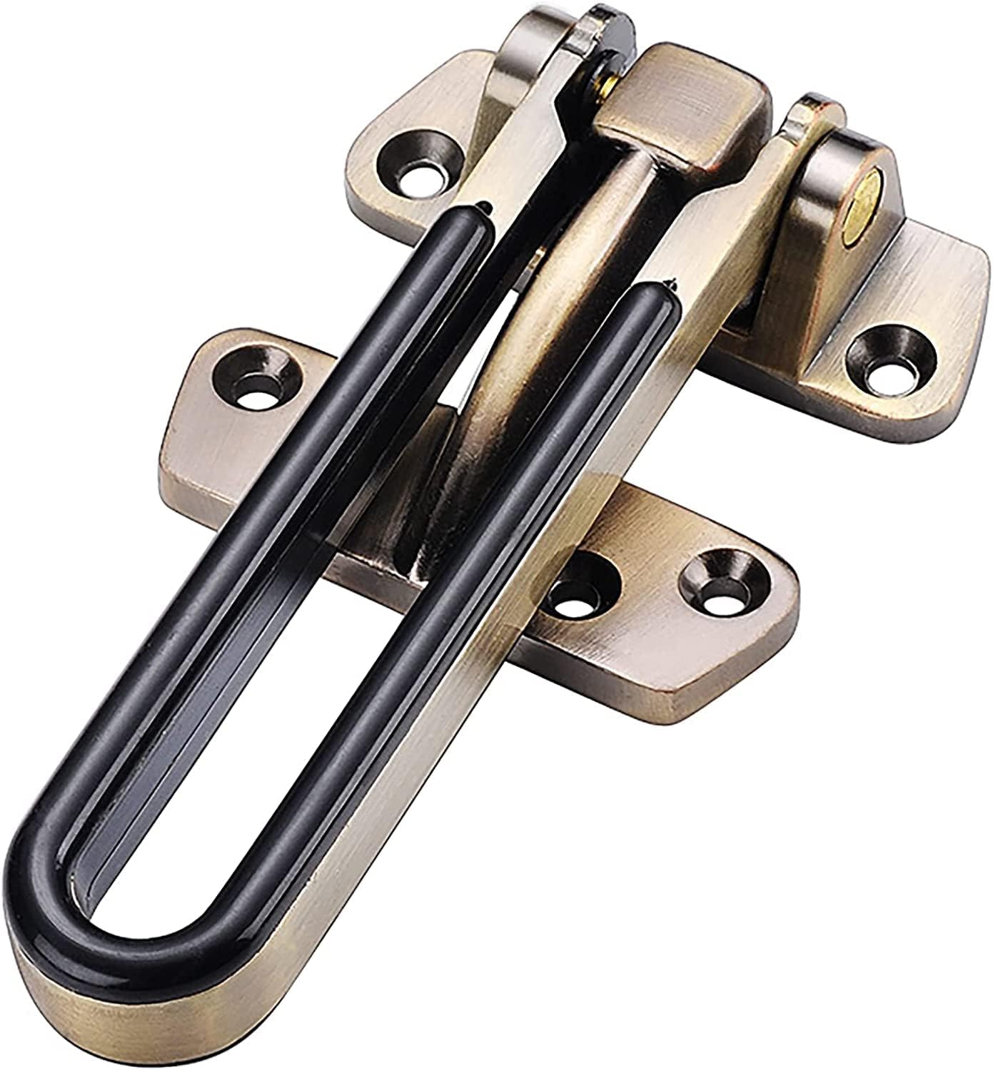 Sliding Lockfor Portable Door Lock, Door Lock for Kids, Thicken Solid Zinc Alloy Reinforcement Lock, for Back and Front Doors, Hotel Door Latch(Color:Bronze) (Color : Bronze)
