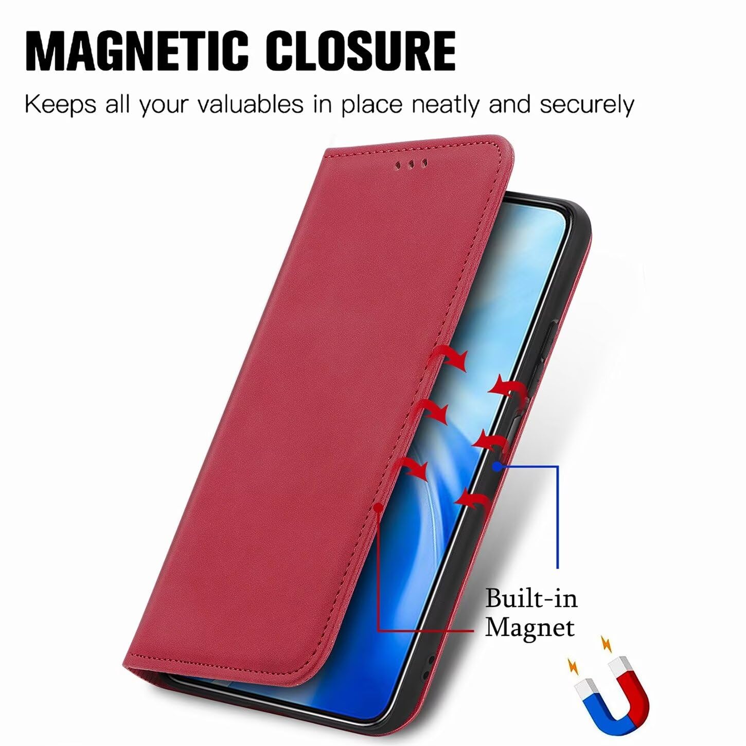 Coque Portefeuille Pour Xiaomi Redmi 15 5G/4G - Cuir PU, Fentes Pour Cartes, Support Intégré, Motif Chat Mignon