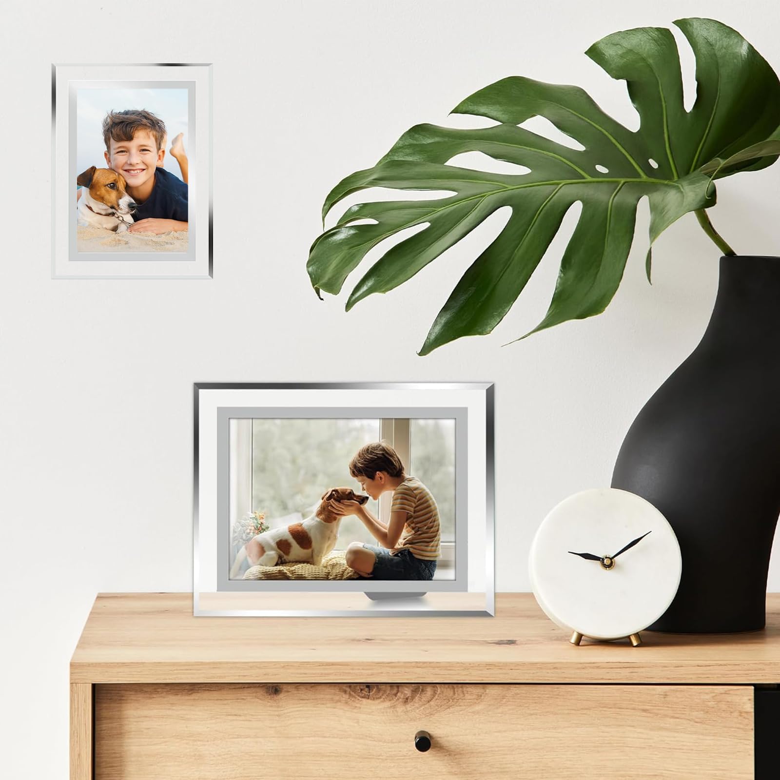 DMSELL 2 Pack Glass Photo Frame A4, Glass Picture Frames A4 for Certificates,Wedding Photos,Family Photos and Home Decoration - Image 4