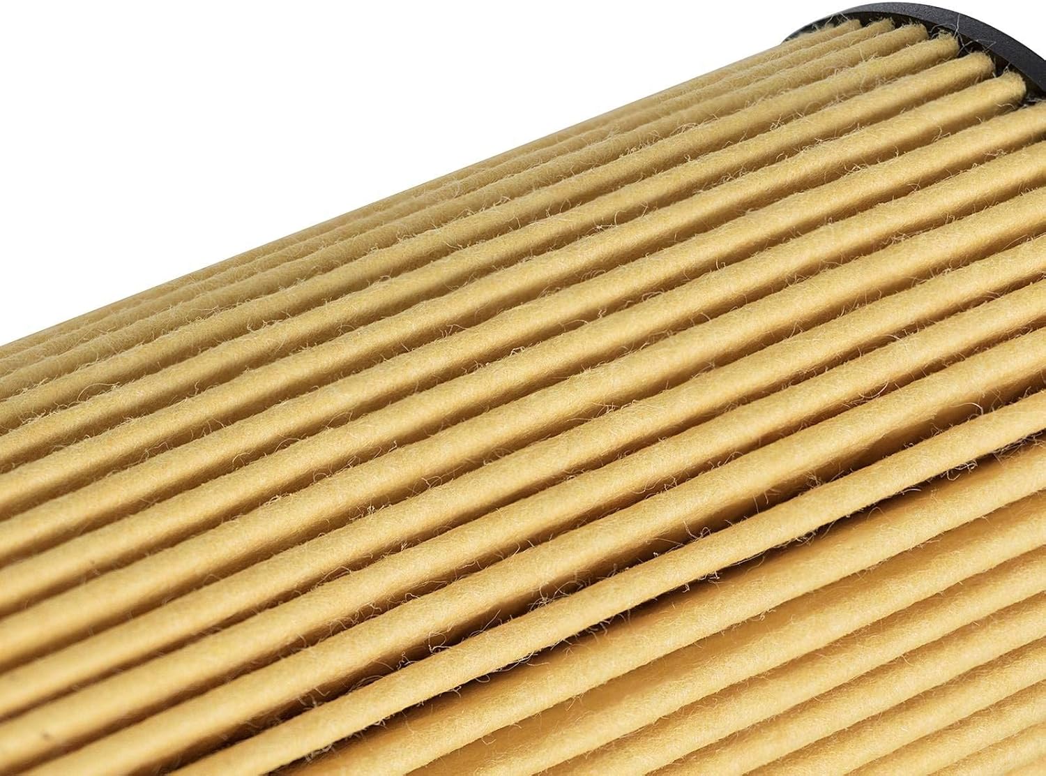 Close-up of the pleated synthetic media of the aFe POWER PROGUARD Oil Filter 44-LF039-MB