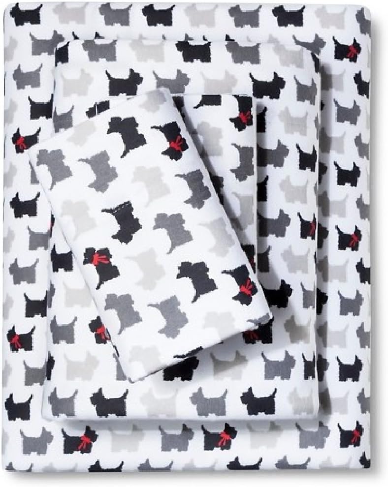 Scottie Doggie ~ Flannel Sheet Set ~ KING