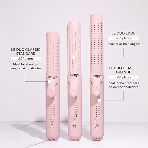 Miniatura 5 de L'ANGE HAIR Le Duo Edge 360 Airflow Titanium Styler Blush  Plancha plana 2 en 1 y rizador  Placas de titanio de 1 pulgada de ancho con esquinas