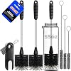 Holikme 5 Pack Bottle Brush Cleaner Set, 14 Long Handle Stainless Steel Bottle Cleaner Brush, 3 Straw Brushes, Bottle Cleaning Brush for Water Bottle, Cups, Baby Bottle, Straws Blue