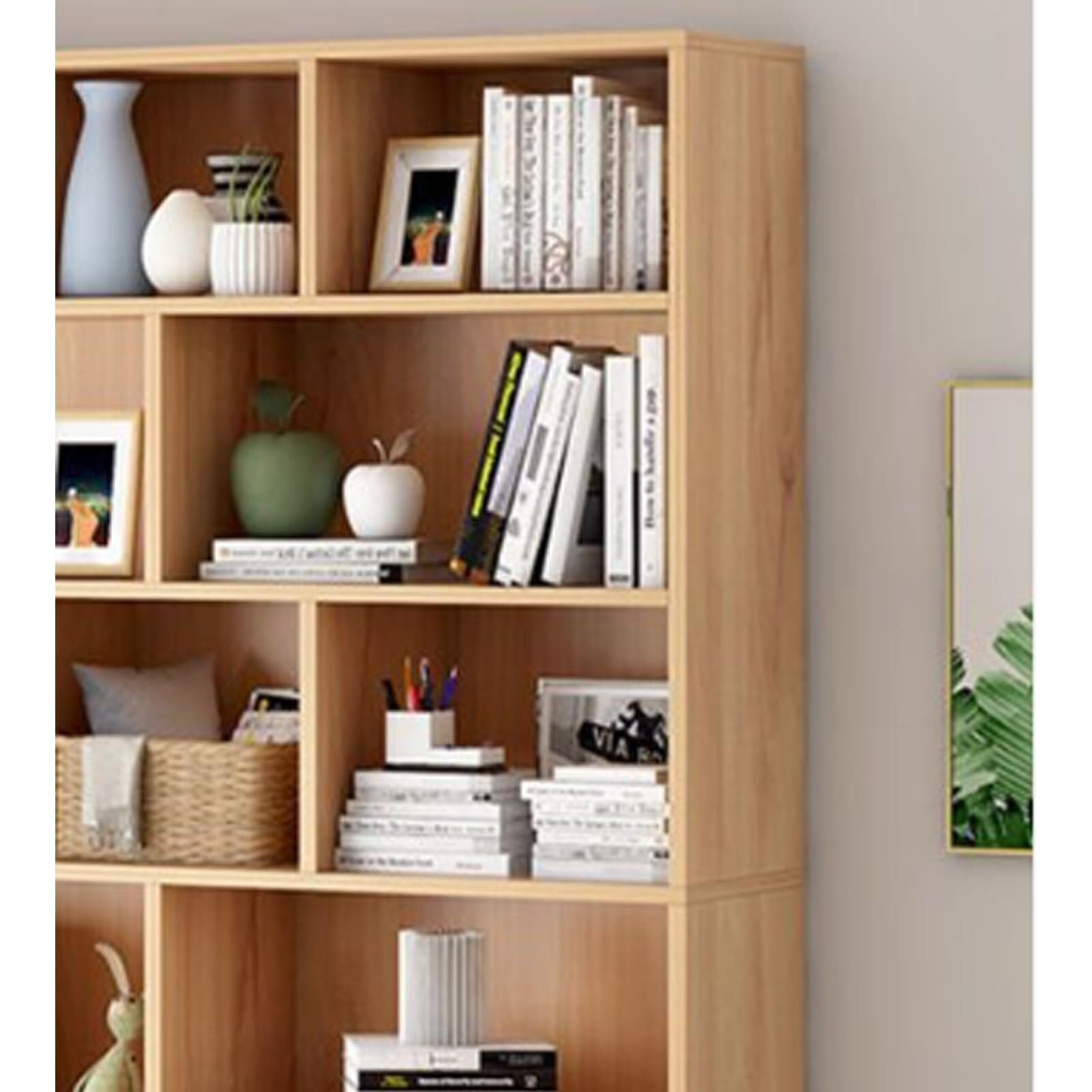 Bookshelf Industrial Bookcase, 6 Cube Bookshelf with Large