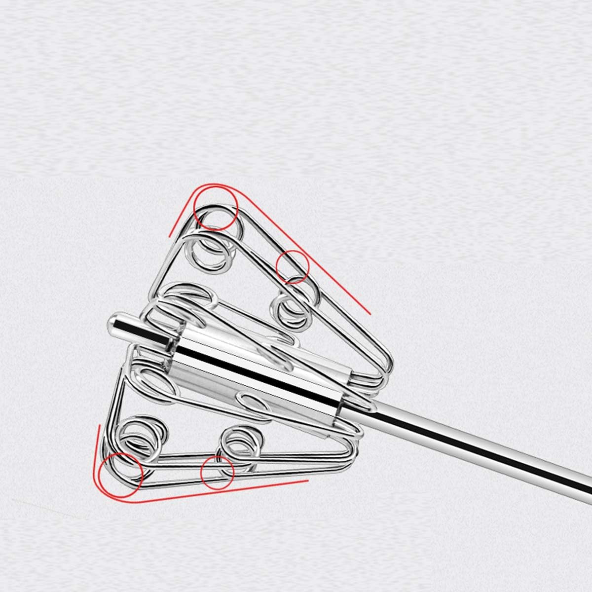 Close-up of the whisk head mechanism