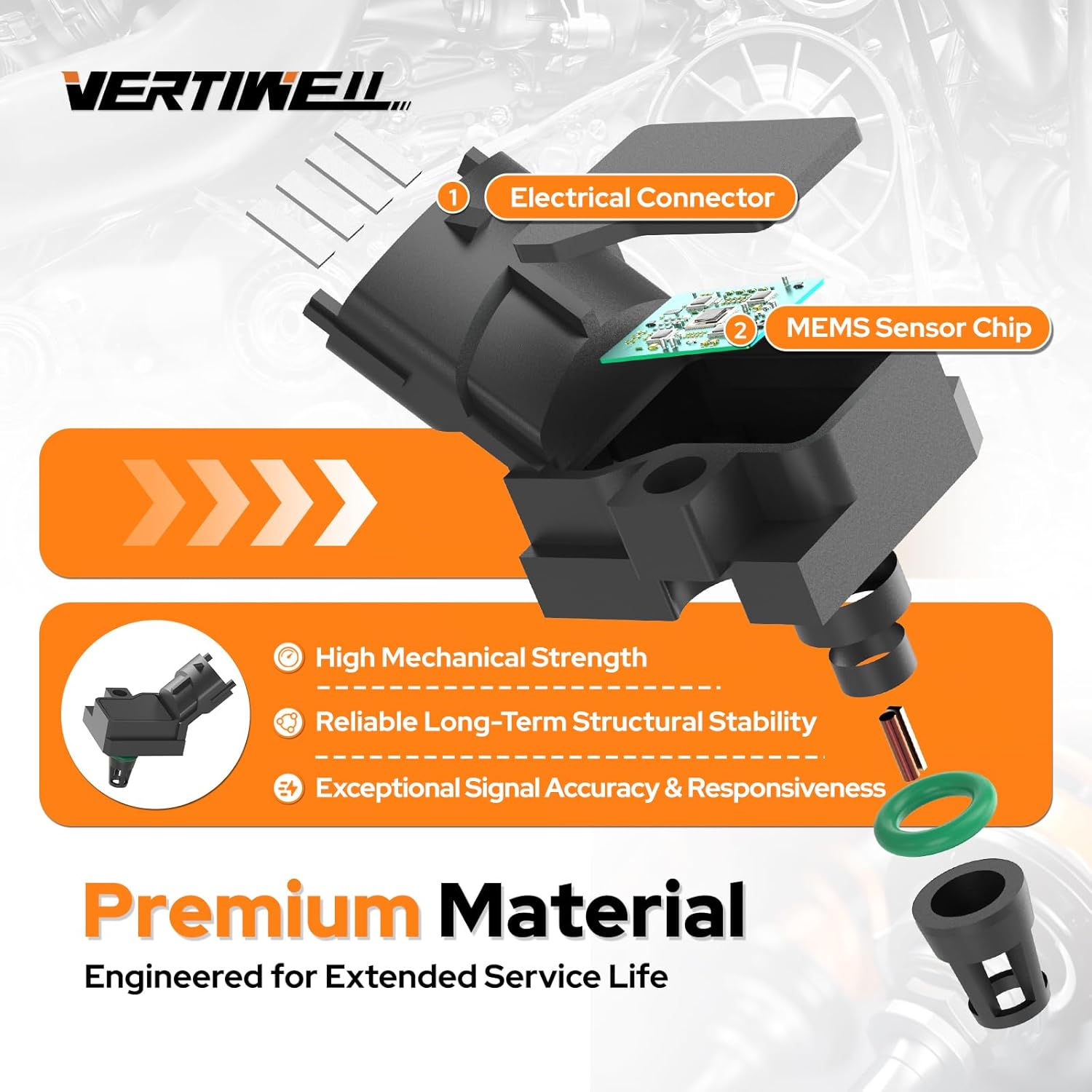 Manifold Absolute Pressure MAP Sensor Compatible with Chevy Chevrolet GMC Cadillac Buick Silverado 1500 LTD Trailblazer Blazer Colorado Sierra 1500 l4 l3 V6 2.7L 2019-2024 Replaces AS725