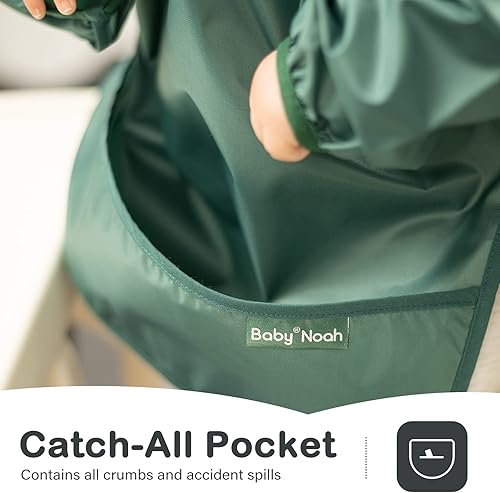 Miniatura 3 de Baberos impermeables de manga larga para bebé, niño y niña, traje de destete LED para bebés de 6 meses a 2 años, paquete de 3