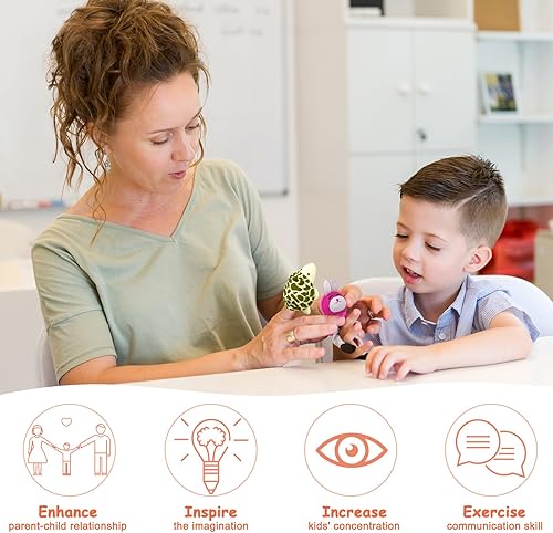 Miniatura 10 de Sealive 10 marionetas de dedo para niños pequeños, juguetes de terciopelo suave de animales del bosque, perfectos para juegos de rol, aprendizaje en