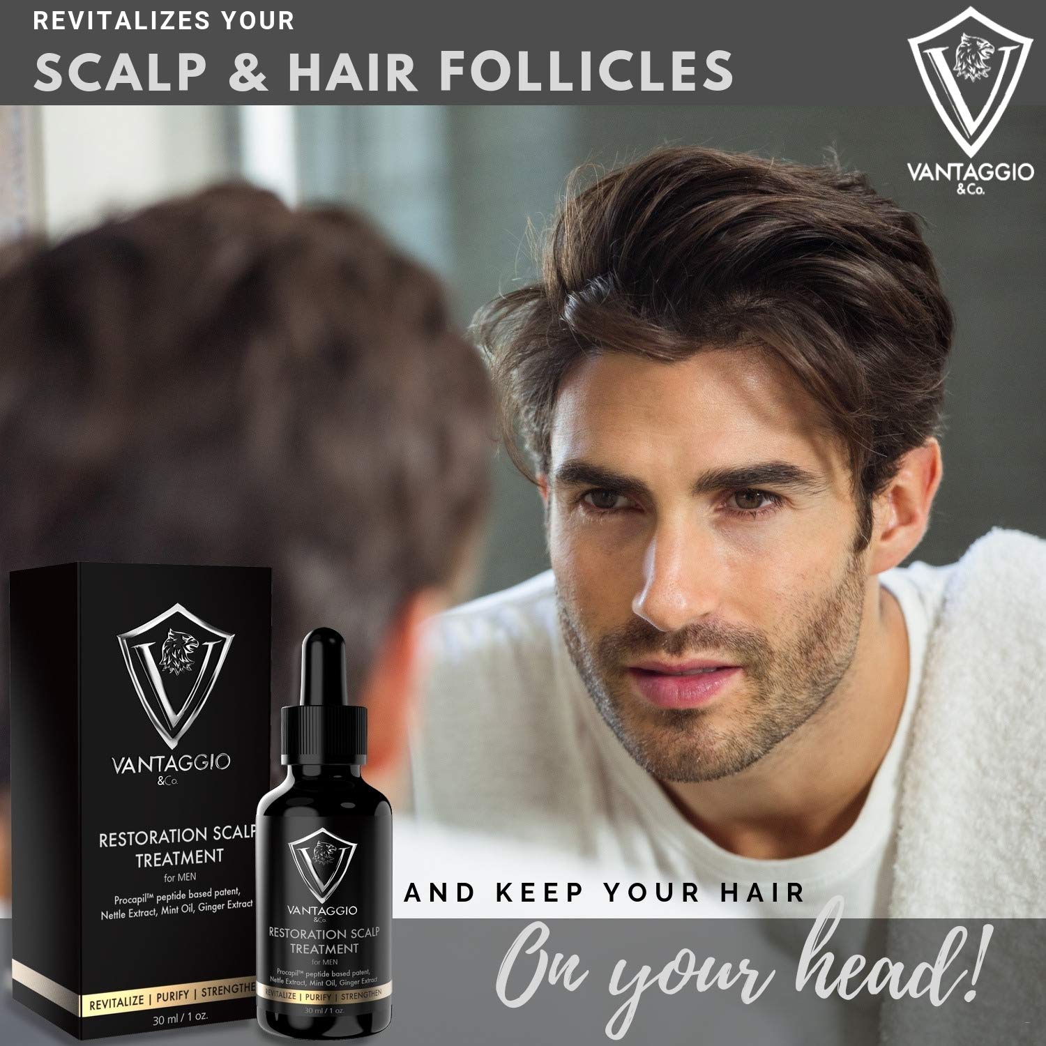 Amazon.com: Hair Growth Serum and Scalp Treatment - Hair Loss Treatments  for Men  Thickening DHT Blocker Fight Thinning and Alopecia - Contains  Ginger Castor Oil Aloe Vera and Peppermint - 1oz :