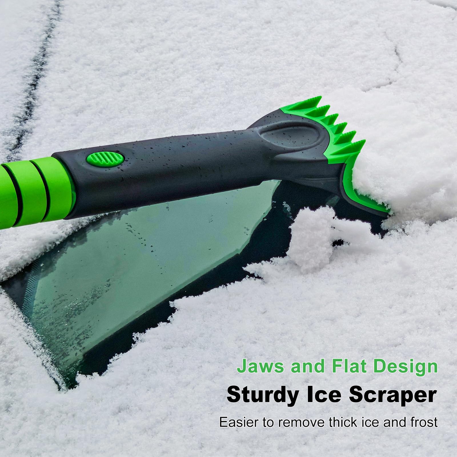 SEAAES Spazzola da neve e raschietto per ghiaccio da 104 cm con tergivetro, raschietto per ghiaccio estensibile per SUV, parabrezza e spazzola con impugnatura in schiuma, per SUV, camion, jeep, camper