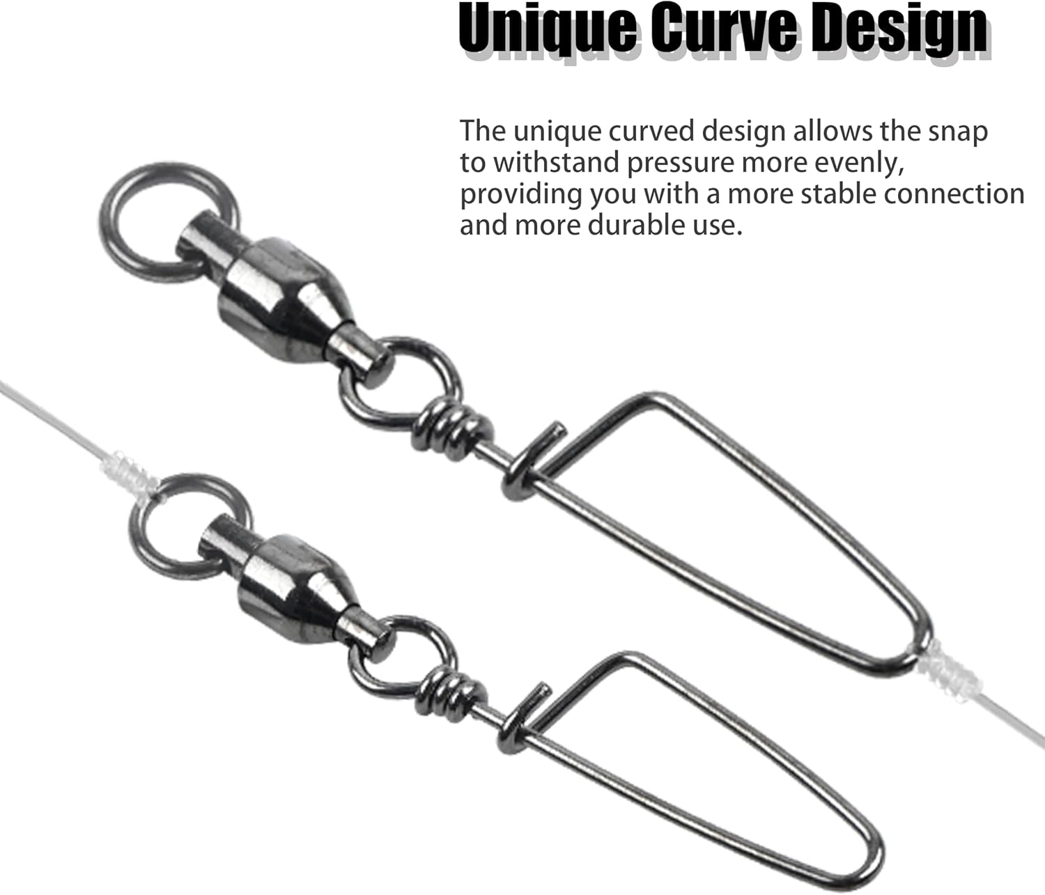 Shaddock Fishing Ball Bearing Snap Swivels, Fishing Tackle Fishing Line Connector Corrosion Resistance Barrel Swivel for Saltwater Freshwater Fishing 26Lb - 503Lb