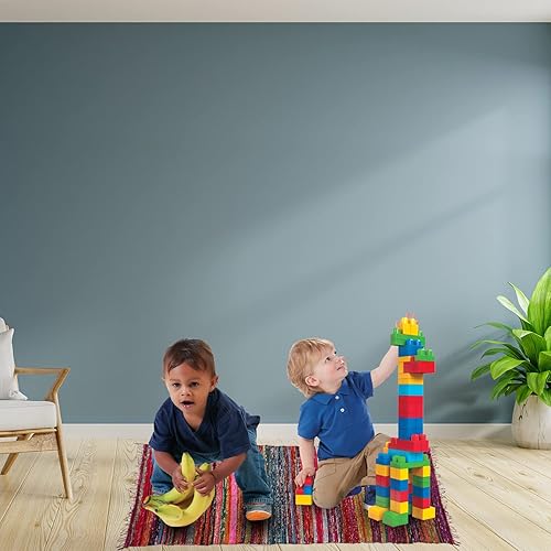 Miniatura 7 de EX - Alfombra de trapo Chindi multicolor de 3.3 x 5.6 pies, alfombra tejida a mano y alfombra reversible de algodón reciclado, alfombra chindi