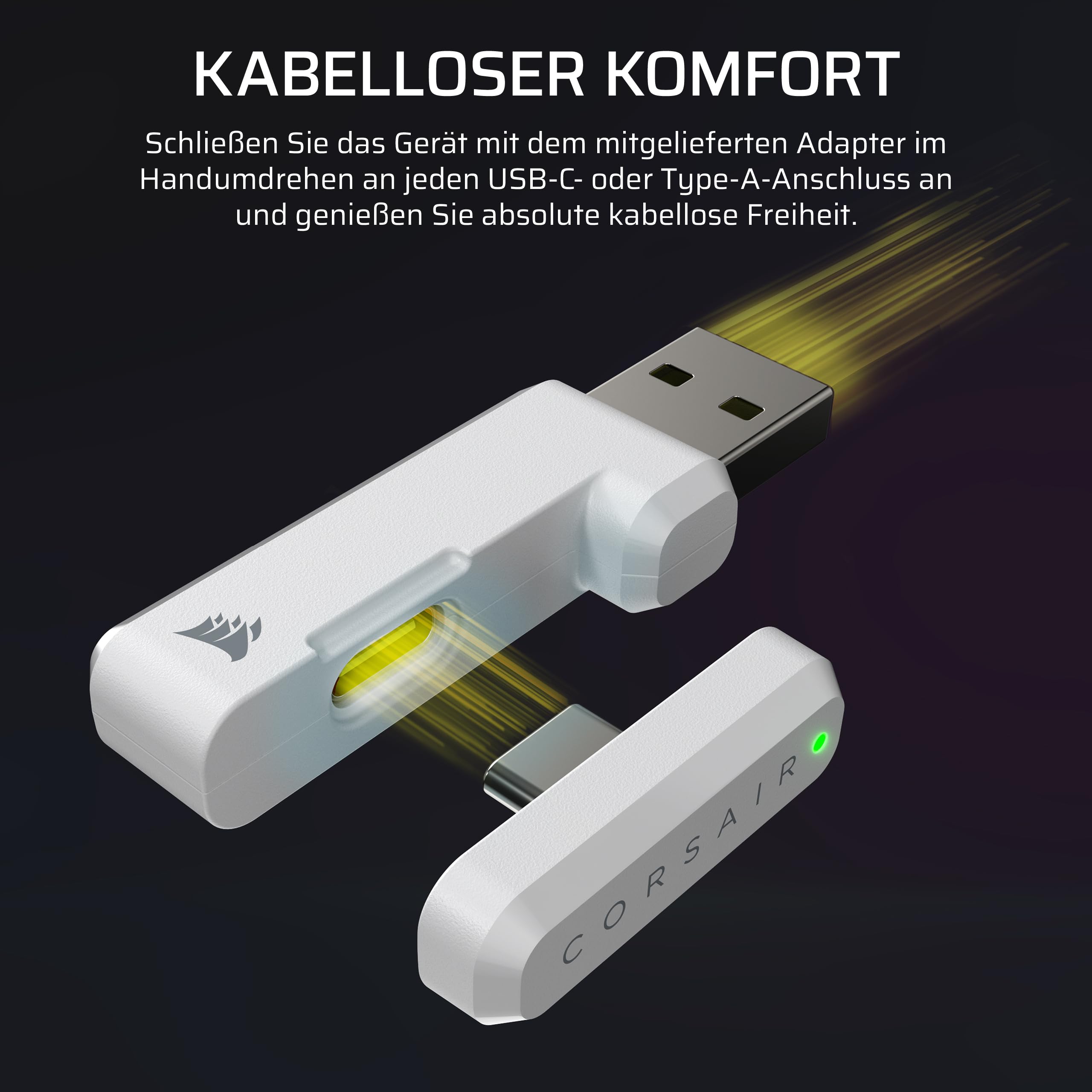 Corsair HS35 v3 Kabelloses Gaming-Headset mit Mikrofon – Weiß | 2,4 GHz & Bluetooth (PC, PS5, PS4, Switch, Mac, Mobilgeräte), Leicht und Komfortabel, Dolby Atmos