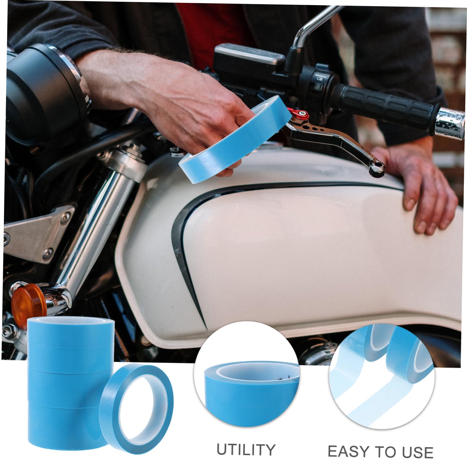 Nastro per Mascheratura Pet per Auto, 5 Pezzi, 0, 06mm | Curve della Carrozzeria, Uso in Manutenzione e Verniciatura, Resistente All’usura, Lunghezza 50m Colore Casuale
